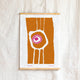 Bengerang Tea Towel - Ochre and Pink