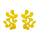 Statement Coral Yellow Stud Earrings