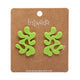 Statement Coral Green Stud Earrings