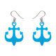Ship Anchor Blue Drop Earrings