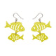 Fish Friends Yellow Drop Earrings