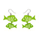 Fish Friends Green Drop Earrings