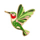 Radiant Ruby Throated Hummingbird Enamel Pin