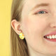 Daisy Yellow Rounded Stud Earrings
