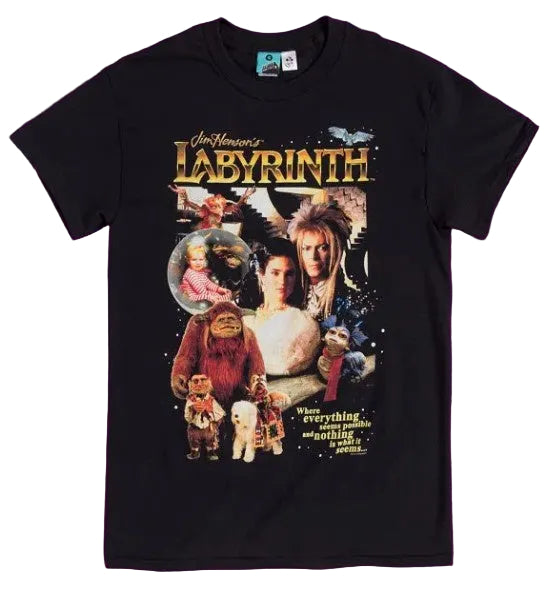 Retro Labyrinth Black T-shirt – QAGOMA Store