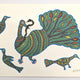 Peacock and Snake Acrylic on Paper - Baiga Art