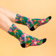 Wild Orchid Bamboo Crew Socks