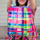 Concertina Pleat Bag Rainbow Gingham