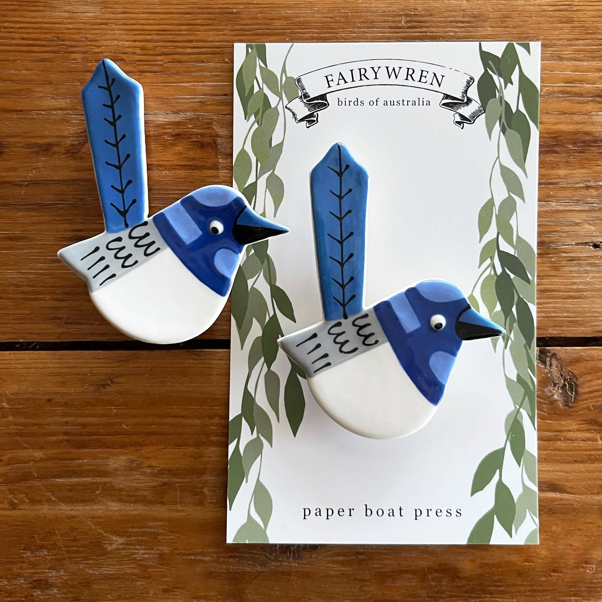 Blue wren deals brooch