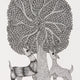 Deer Under A Tree Ink on Paper - Gond Art