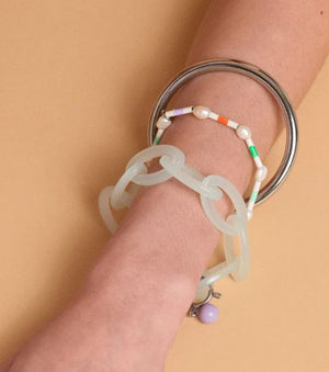 Stretchy Pearly Bracelet Painted Neon