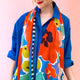 Tropical Garden Blue Silk Scarf Rectangle