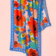 Tropical Garden Blue Silk Scarf Rectangle