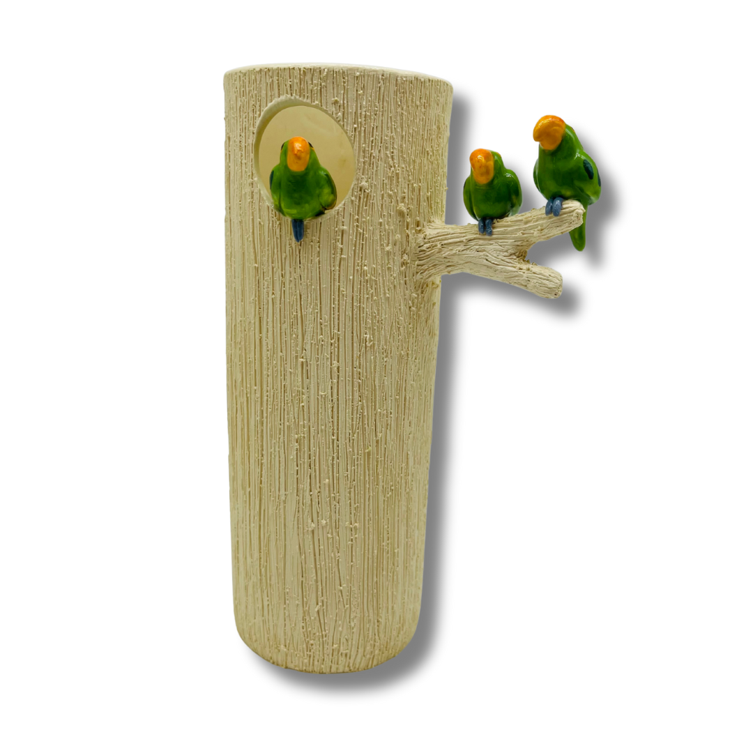 Perched Parakeet Vase Medium
