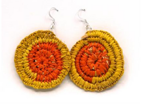 Woven Orange and Yellow Earrings - Loretta Glanville