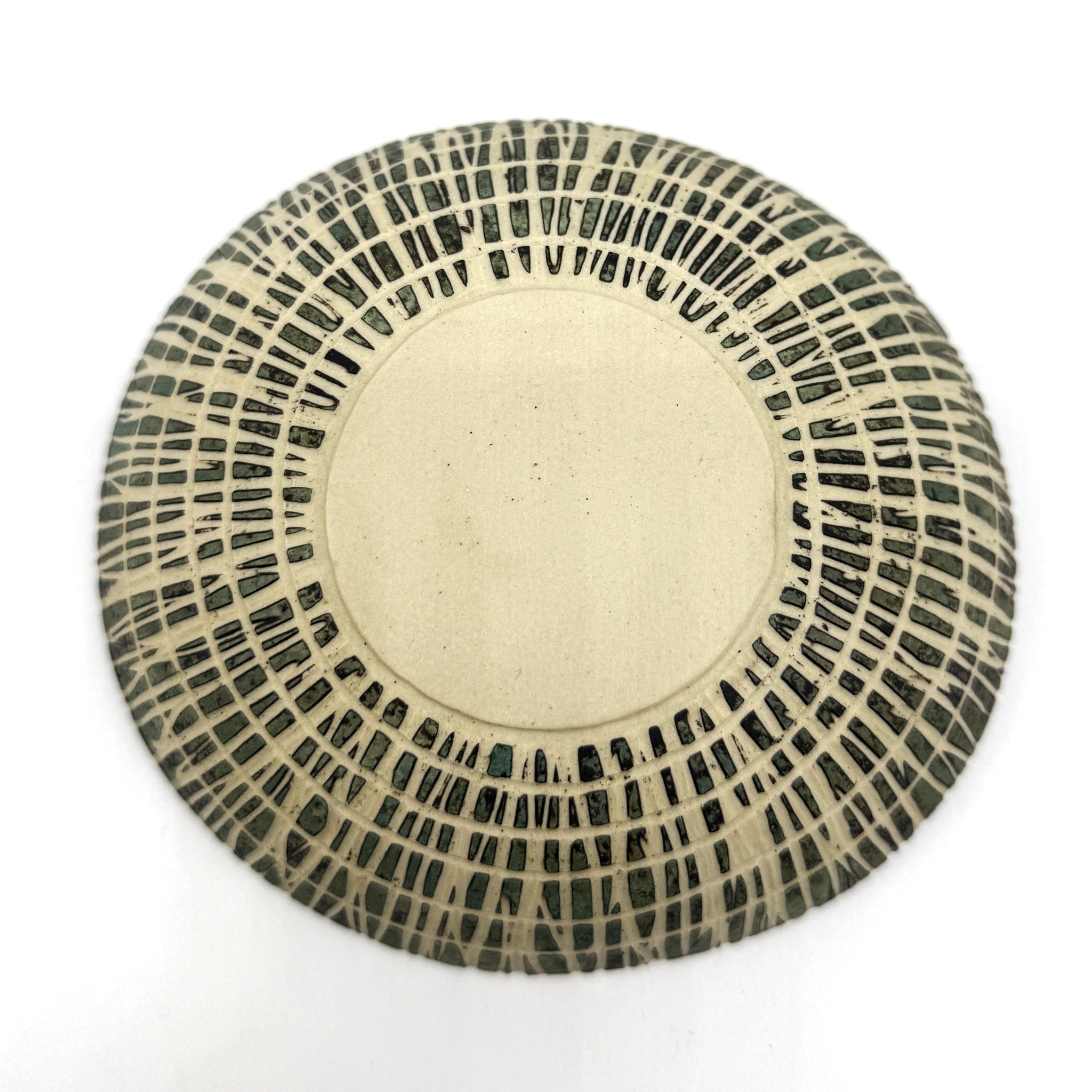 Black Palm "Kakan" Basket Weaving Ceramic Bowl - Vanessa Cannon