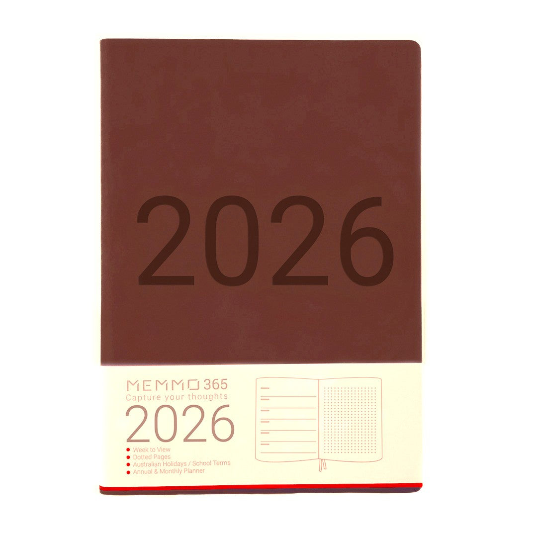 MEMMO365 Luxe (week-to-view) Brown 2026 Diary