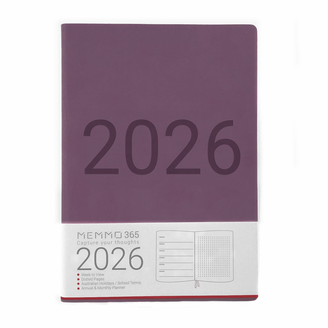 MEMMO365 Luxe (week-to-view) Purple 2026 Diary