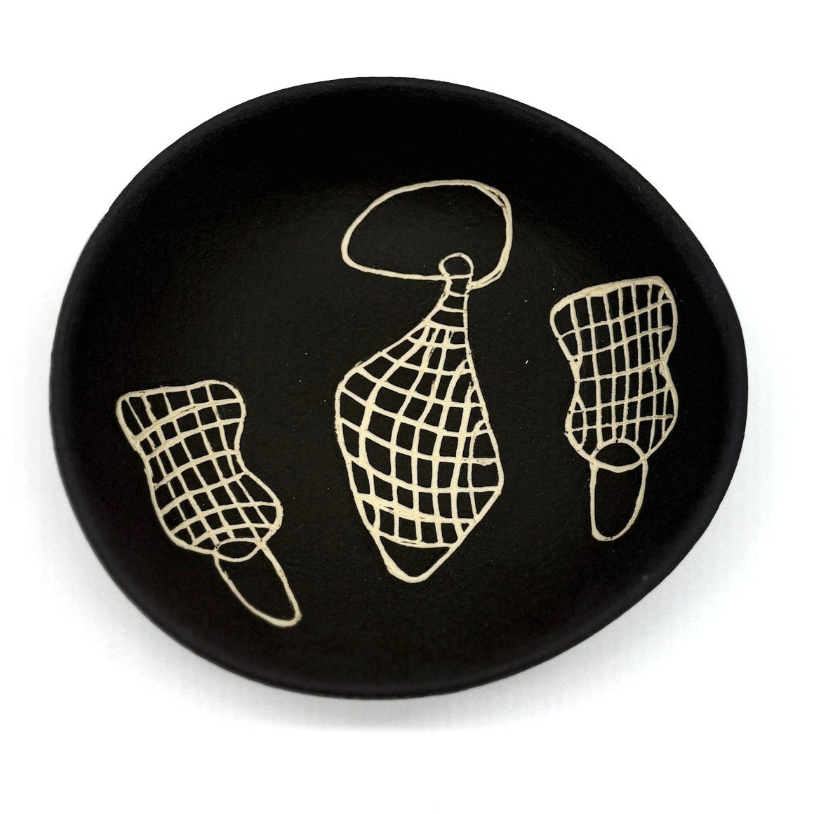 Black Palm Dilly Bag Ceramic Bowl - Margaret Rocky