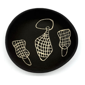 Black Palm Dilly Bag Ceramic Bowl - Margaret Rocky
