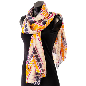 Desert Country Silk Scarf - Rosina Napurrurla White