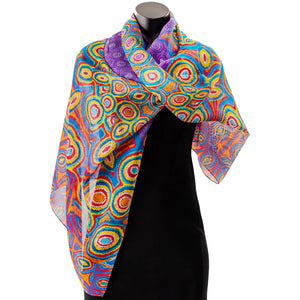 Desert Rain Silk Scarf - Bessie Nakamarra Sims