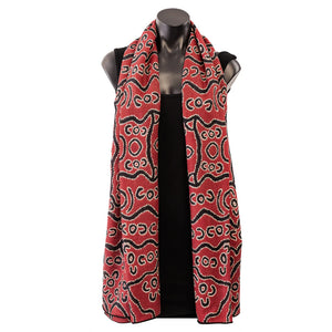 Red Bark Trees Wool Scarf - Nicole Napaljarri Stevens