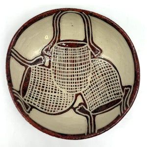 Black Palm "Kakan" Basket Weaving Ceramic Bowl - Vanessa Cannon