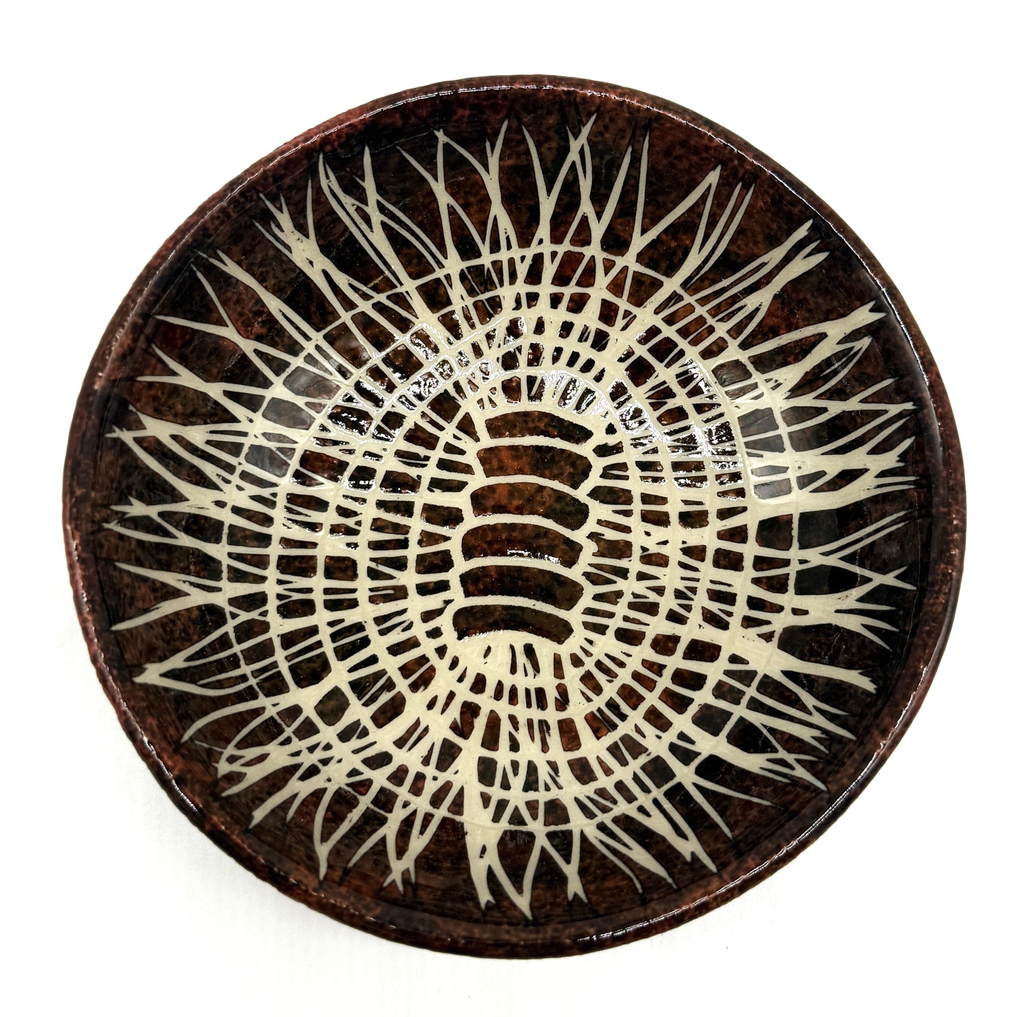 Black Palm "Kakan" Basket Weaving Ceramic Bowl - Vanessa Cannon