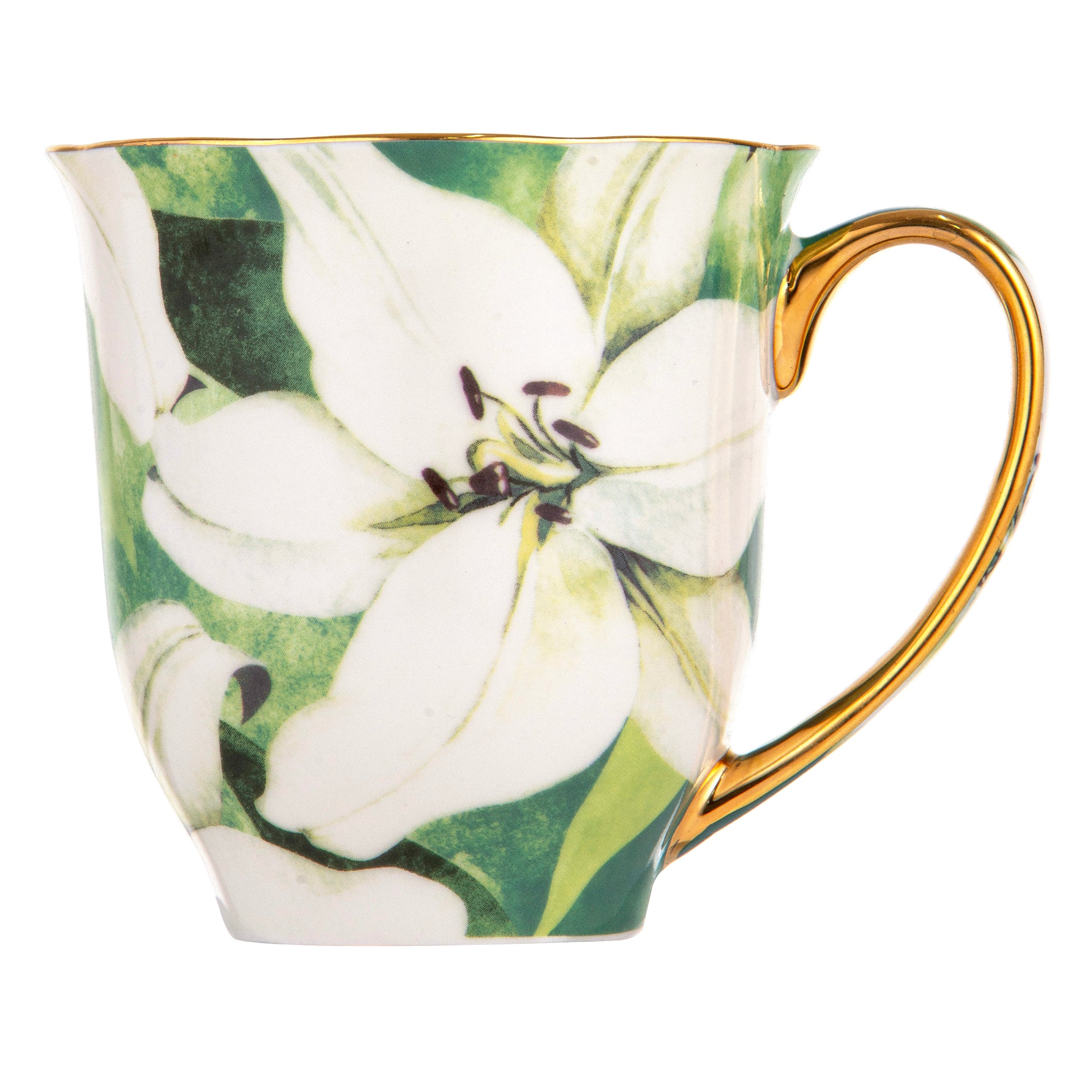 Bold Blooms White Lily Mug