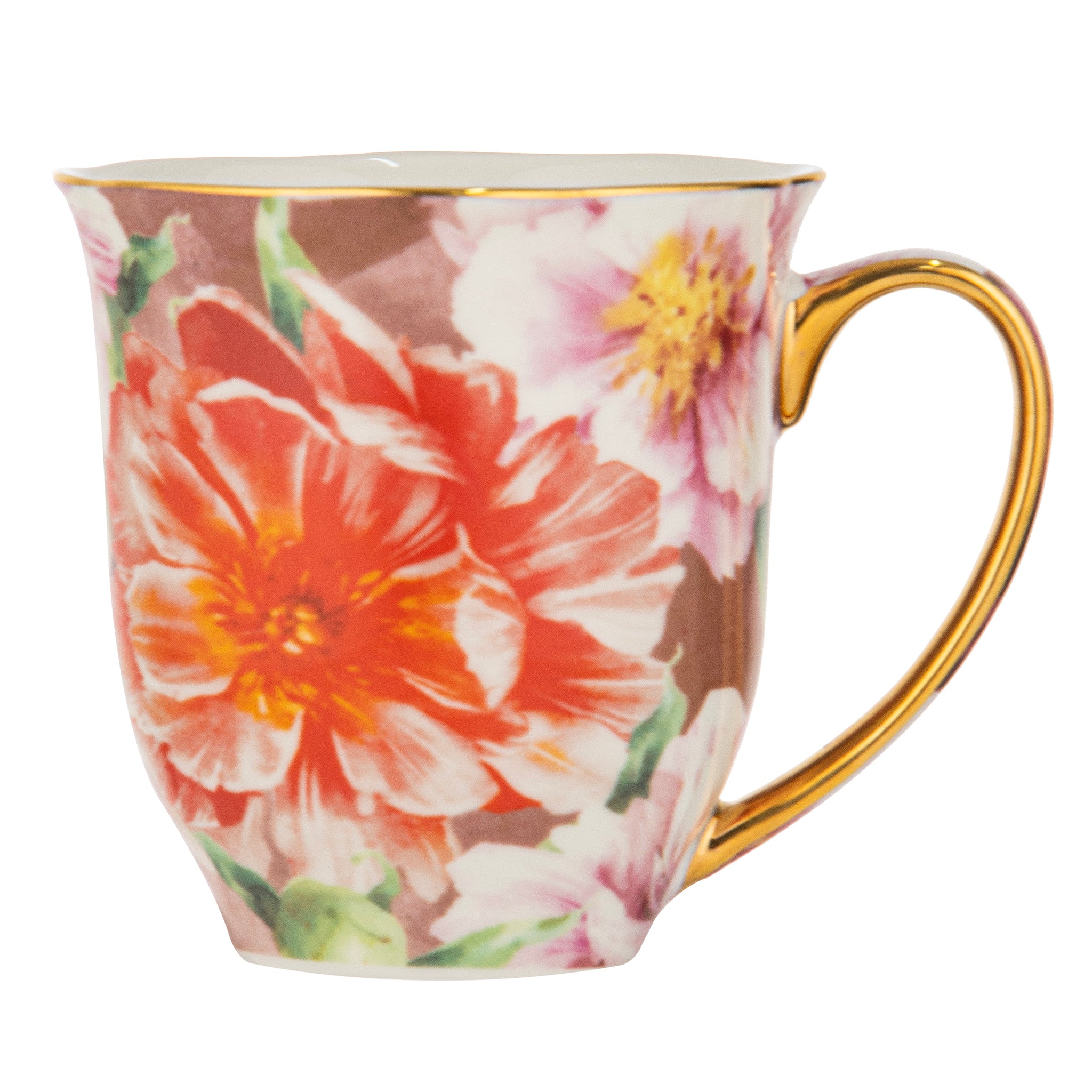 Bold Blooms Peach Peony Mug