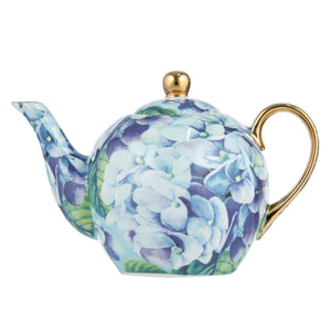 Bold Blooms Blue Hydrangea Teapot