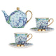 Bold Blooms Blue Hydrangea Teapot & 2 Teacup Set