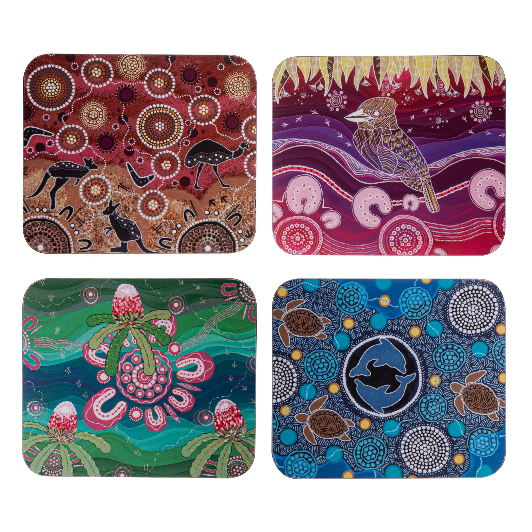 Spirit Land 4pk Assorted Coaster Set