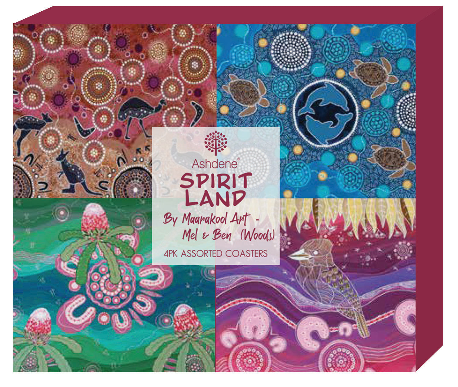 Spirit Land 4pk Assorted Coaster Set