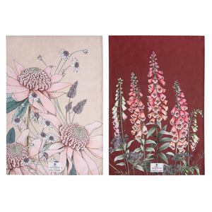 Secret Garden 2pk Kitchen Tea Towel - Pink