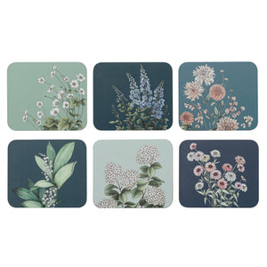 Secret Garden 6pk Assorted Coasters - Blue