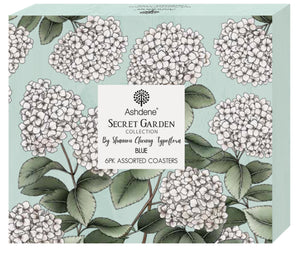 Secret Garden 6pk Assorted Coasters - Blue