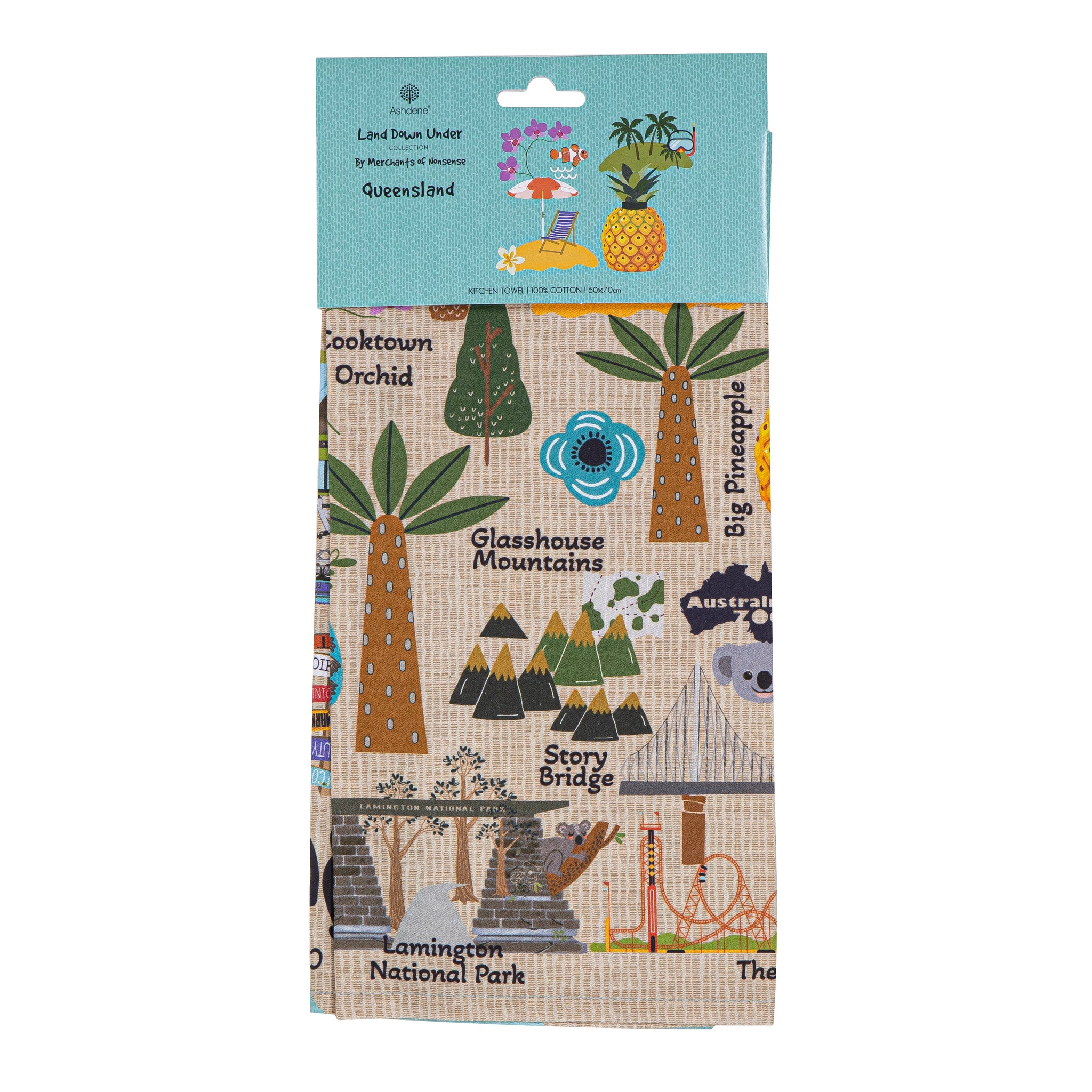 Land Down Under - Queensland Kitchen Tea Towel