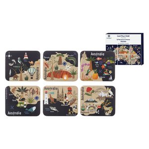 Land Down Under - Australia 6pk Coaster Set