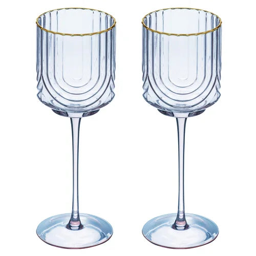 Florence Tranquil Blue 2 Pk Wine Glass