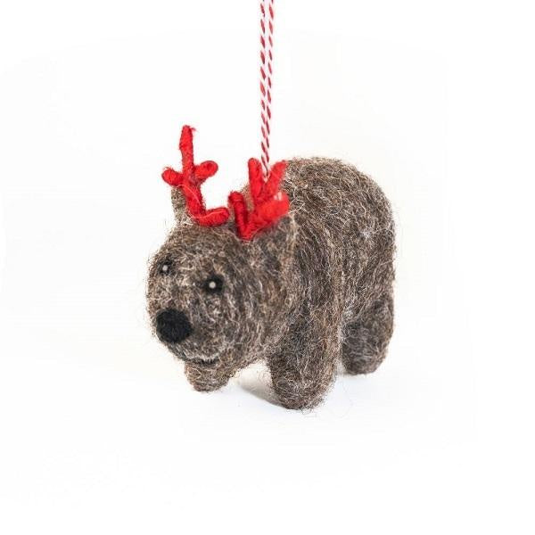 Wombat Wally Christmas Decoration