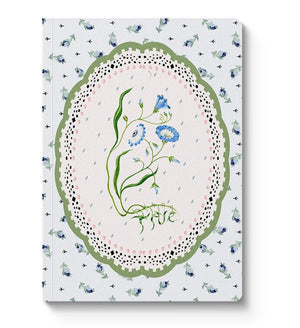 Cath Kidston A5 Textured Soft Cover Notebook - Blue & Cream Roots Vignette