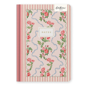 Cath Kidston A5 Premium Hard Cover Notebook - Rose Flutter Stripe