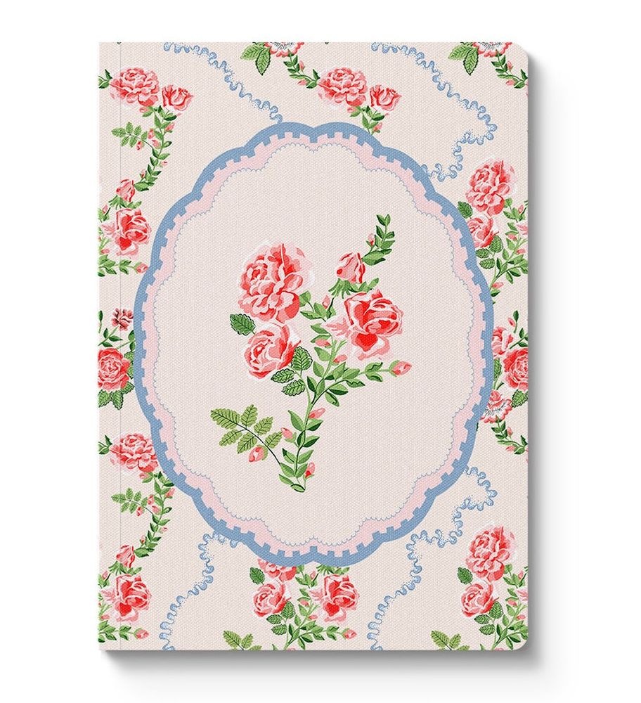 Cath Kidston A5 Textured Soft Cover Notebook - Rose Flutter Vignette