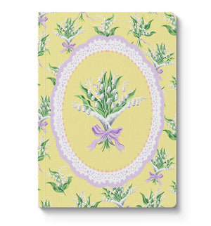 Cath Kidston A5 Textured Soft Cover Notebook - Yellow Lily of the Valley Vignette