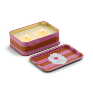 Adopo 8oz/226g Printed Tin Candle Sun - Orange Blossom