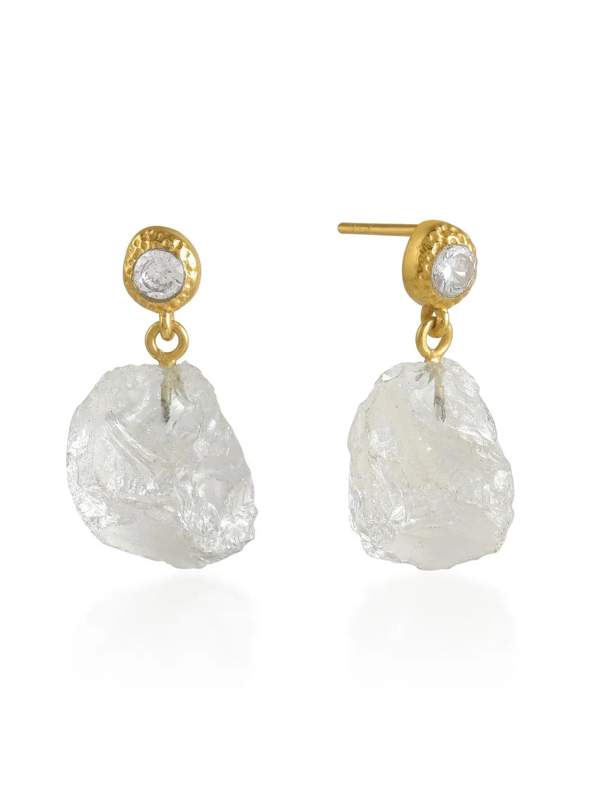 Athena Earrings Raw Clear