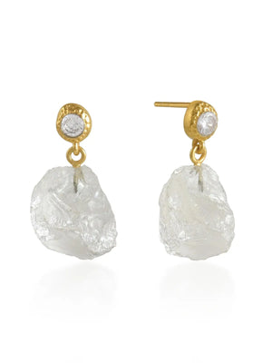 Athena Earrings Raw Clear