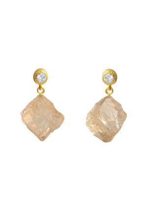 Athena Earrings Raw Champagne